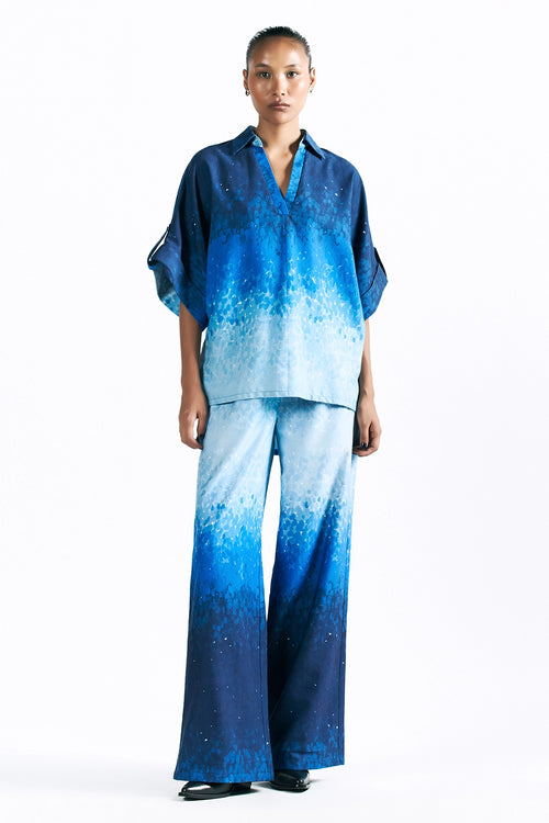 Mosaic Cobalt Kimono Shirt