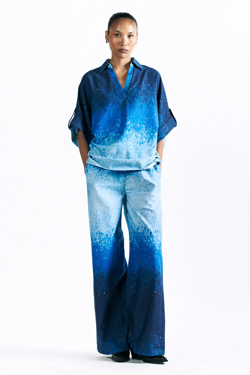 Mosaic Cobalt Kimono Shirt