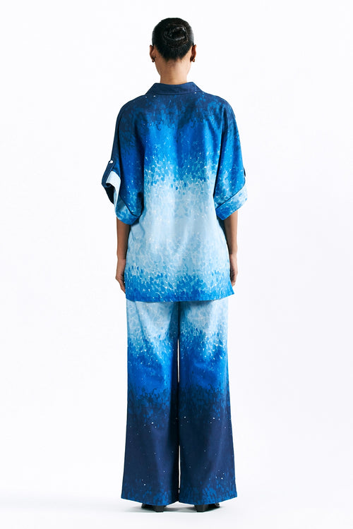 Mosaic Cobalt Kimono Shirt