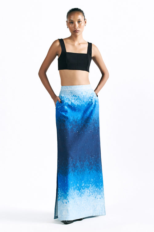 Mosaic Cobalt Maxi Skirt