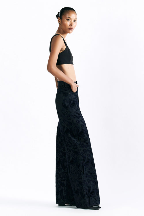 Velvet Blossom Straight Trousers