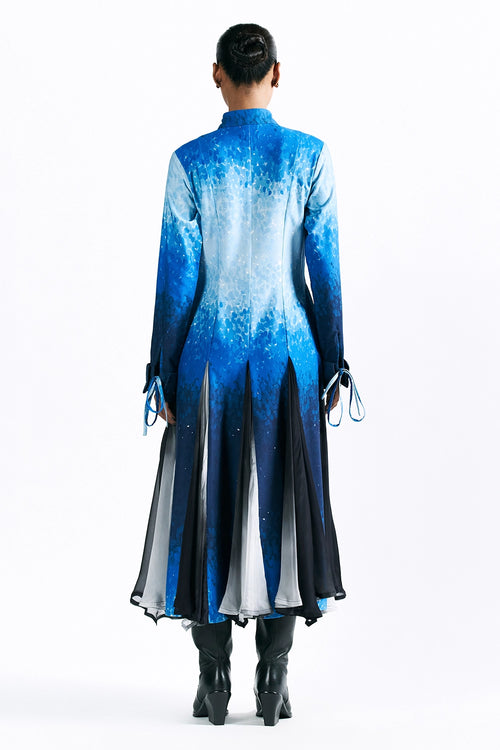 Mosaic Cobalt Midi Shirt Dress