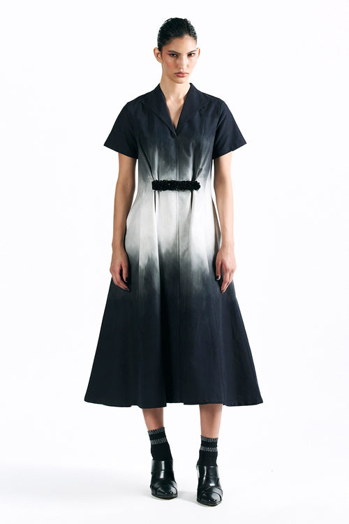 Midnight Wash Belted Midi Dress