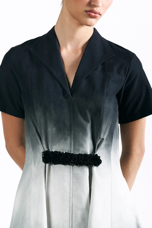Midnight Wash Belted Midi Dress
