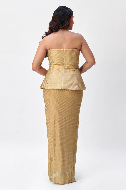 Beige Murti Set With Skirt