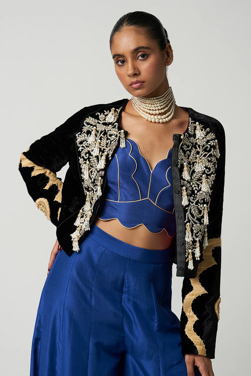 Shahi Mehrab Velvet Jacket