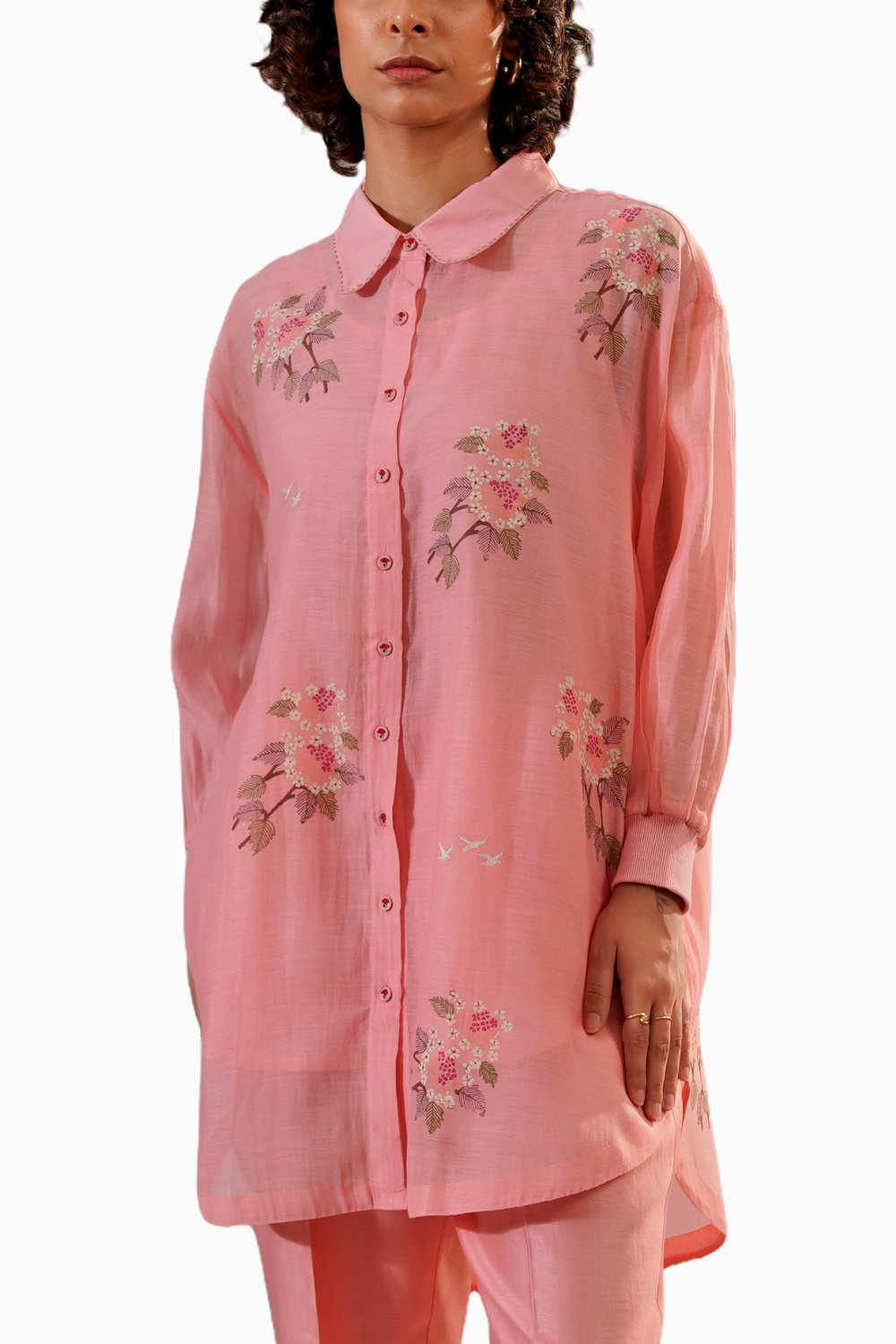 Pink Dahlia Block Print Shirt and Pant