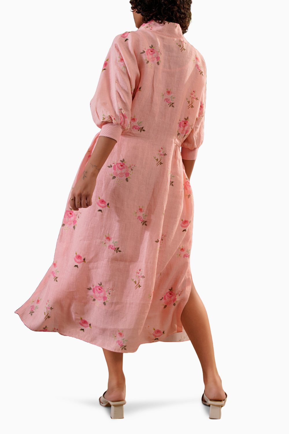 Pink Scarlett Digital Print Side String Dress