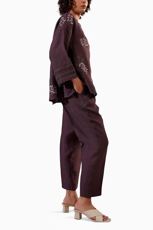 Lavender Dahlia Block Print Shirt and Pant