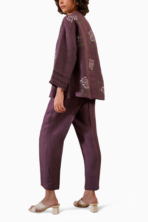 Lavender Dahlia Block Print Shirt and Pant