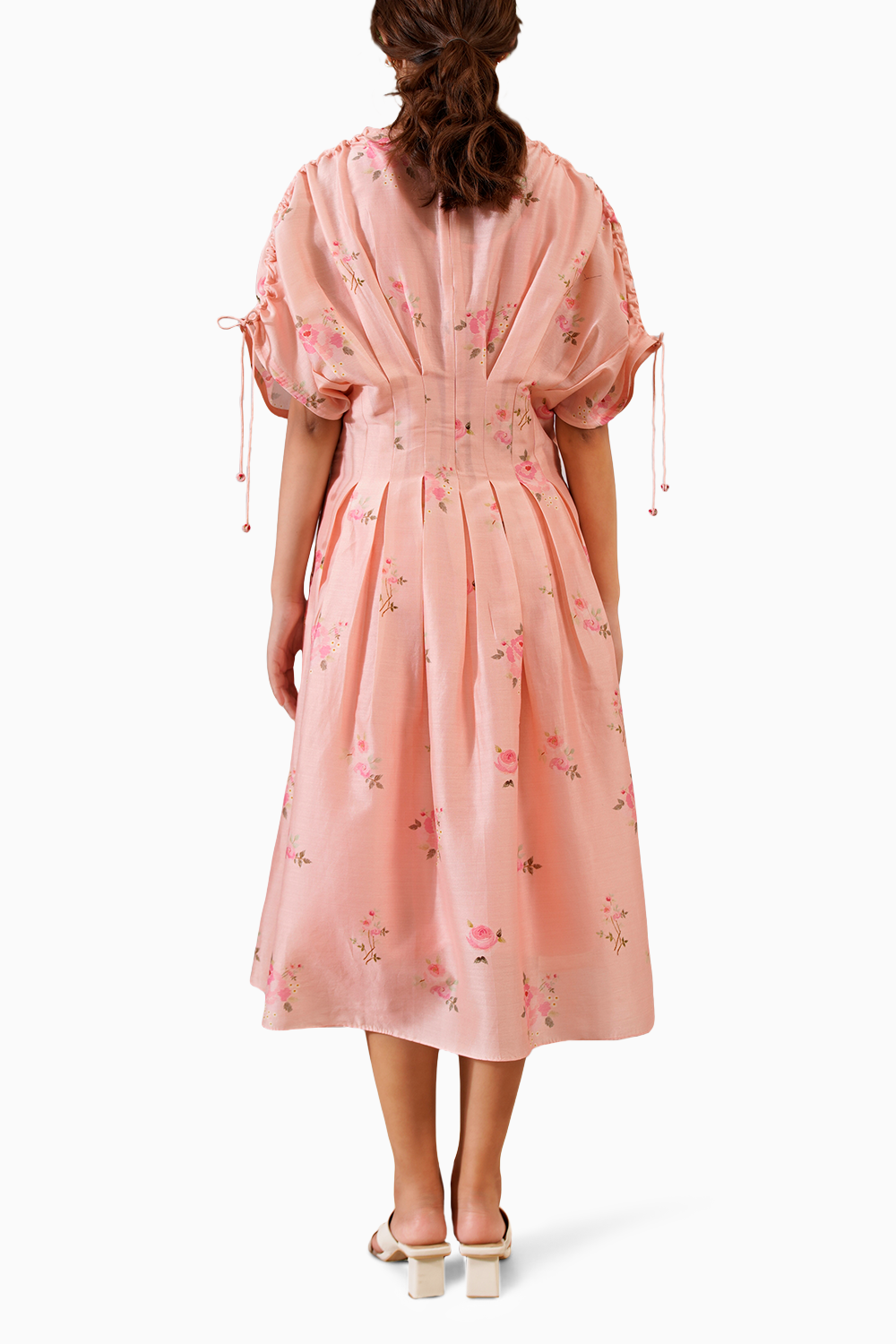 Pink Scarlett Digital Print Box Pleated Dress