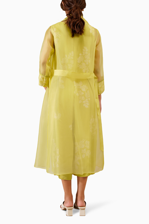 Lemon Discharge Print Printed Jumpsuit and Jacket