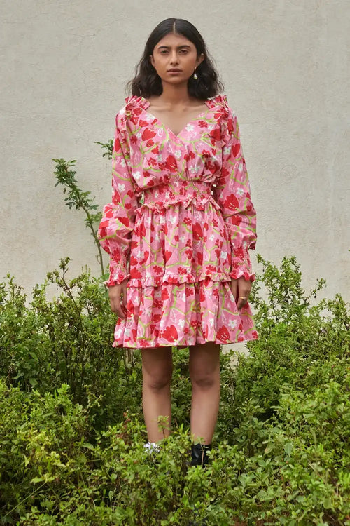 Le Blush Fleur Ruffle Baby Dress