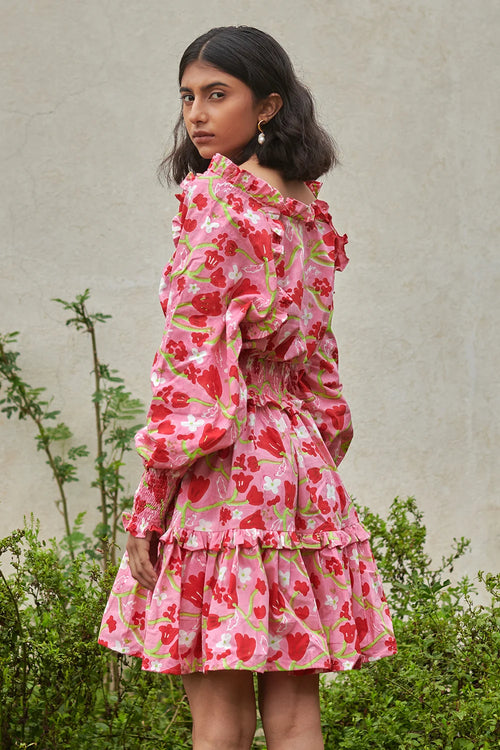 Le Blush Fleur Ruffle Baby Dress