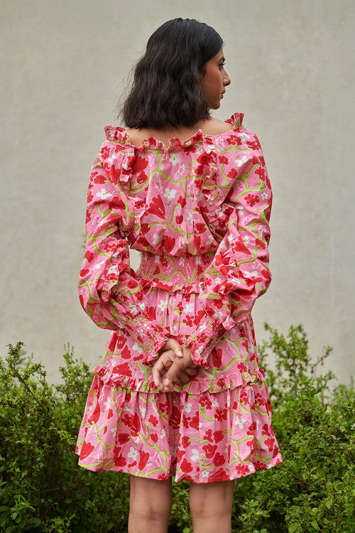 Le Blush Fleur Ruffle Baby Dress