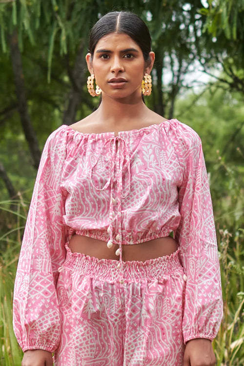 Meadow Boat Neck Tie Top