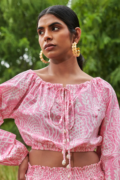 Meadow Boat Neck Tie Top