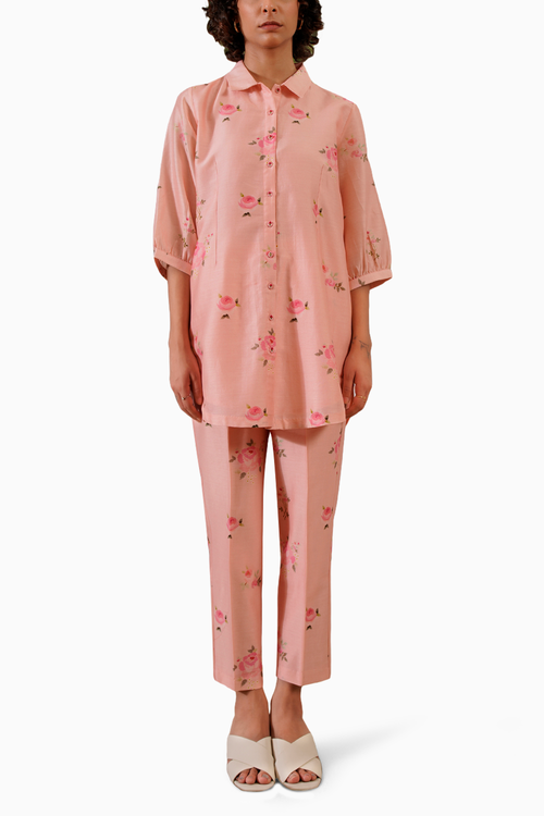 Pink Scarlett Digital Print Shirt and Straight Pant