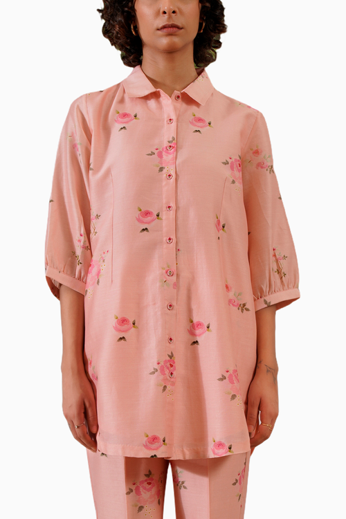 Pink Scarlett Digital Print Shirt and Straight Pant