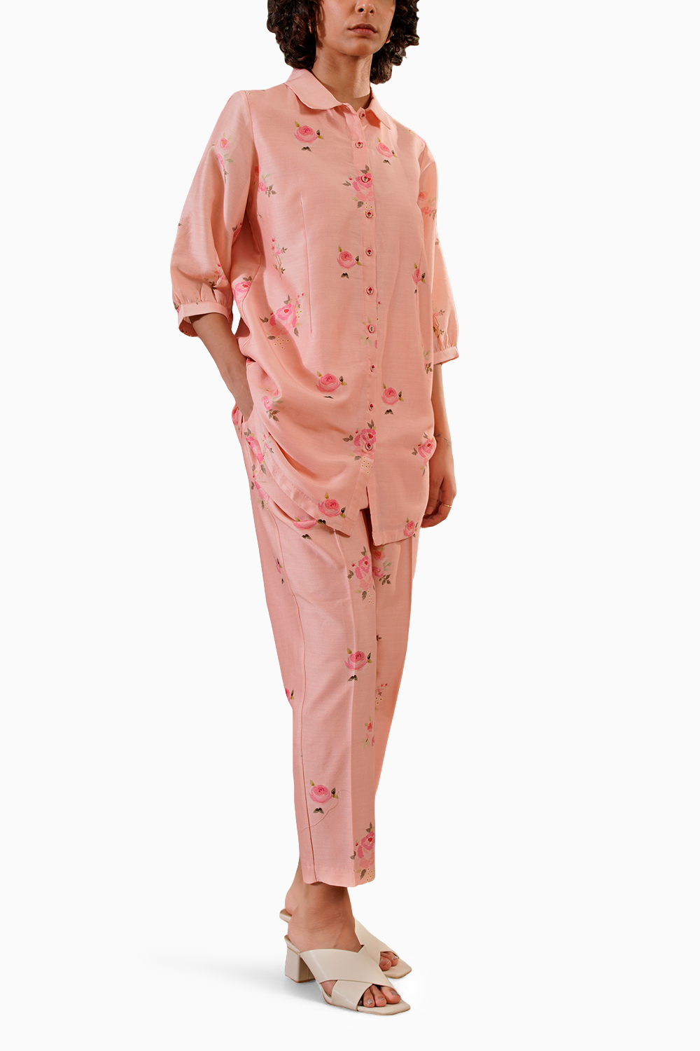 Pink Scarlett Digital Print Shirt and Straight Pant