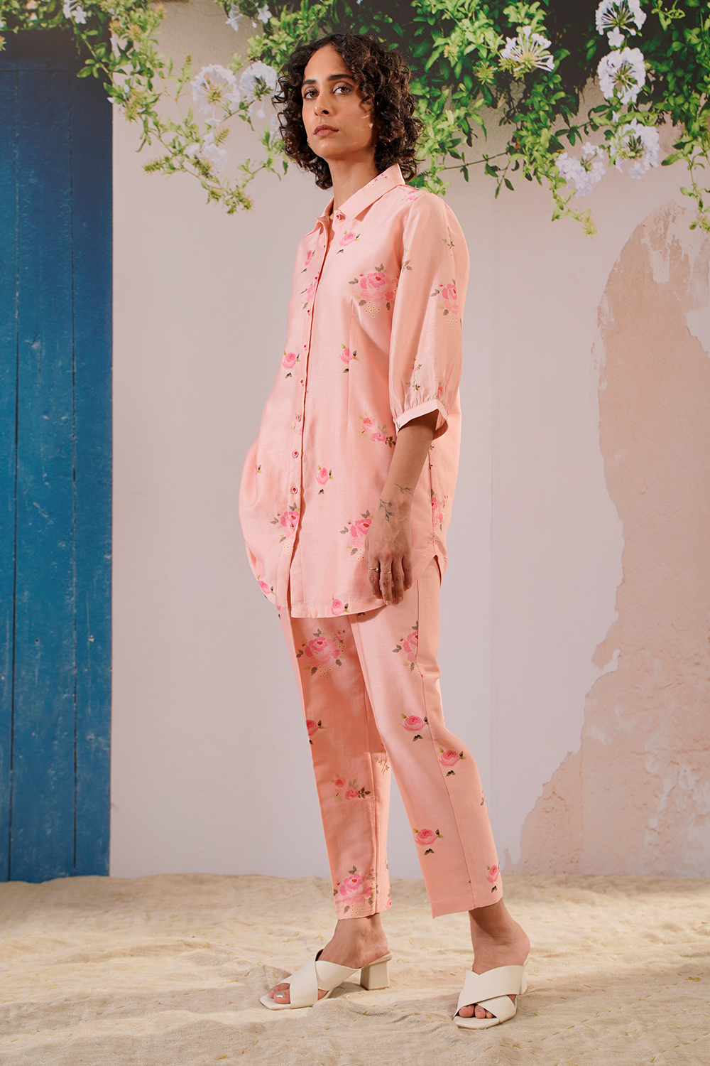 Pink Scarlett Digital Print Shirt and Straight Pant