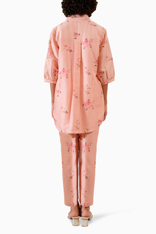 Pink Scarlett Digital Print Shirt and Straight Pant