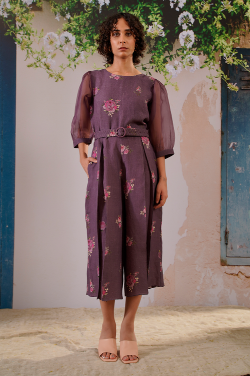 Lavender Scarlett Digital Print Jumpsuit