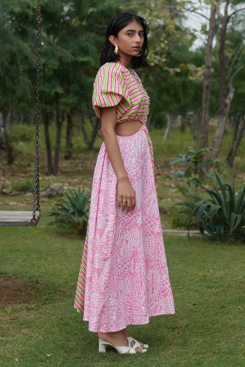 Meadow Carnival Side Cut Dress