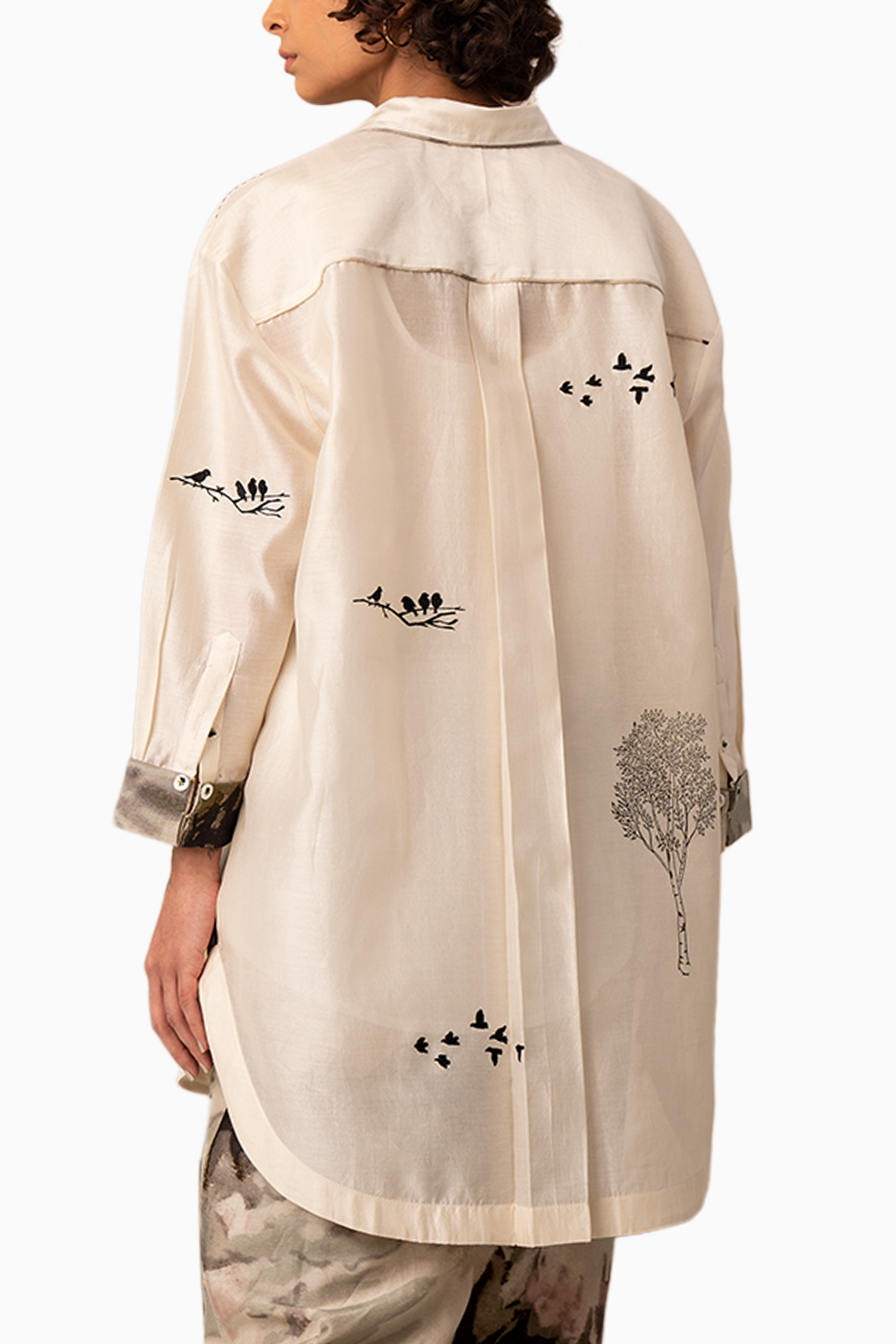 Ivory Embroidered Chanderi Shirt and Pants