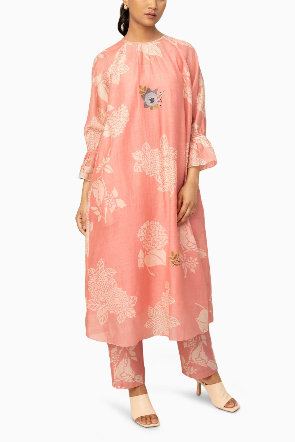 Pink Floral Printed Tunic and Pant
