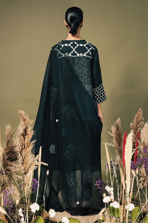 Indigo Discharge Print Kurta Set