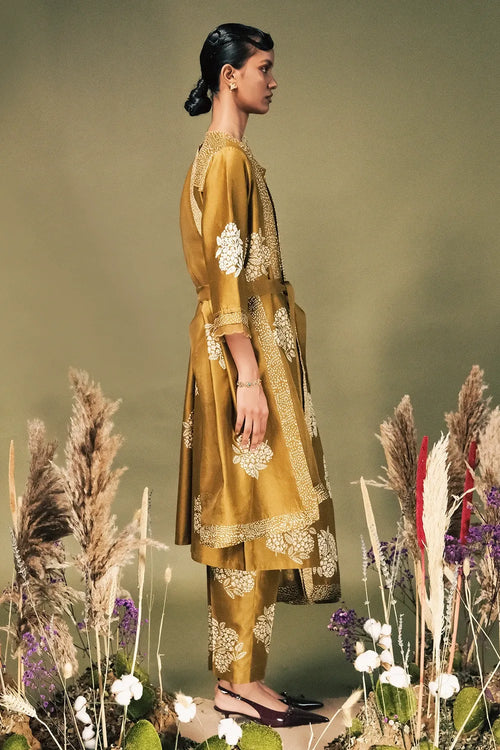 Moss Green Embroidered Kurta Set