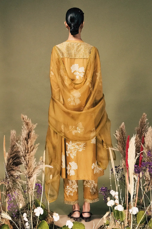 Moss Green Silk Kurta Set