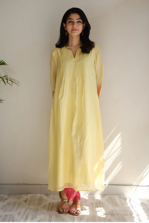 Canary Pintuck Kurta Set