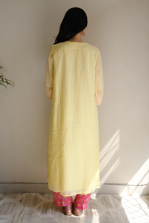 Canary Pintuck Kurta Set