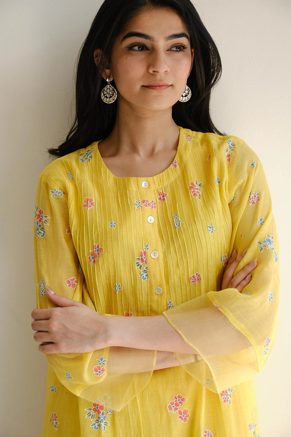 Lemon Block Kurta Set