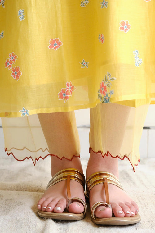 Lemon Block Kurta Set