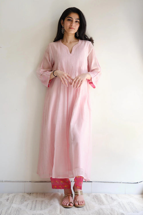 Blush Pintuck Kurta Set