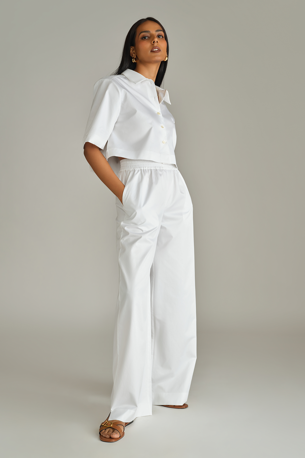 White Egyptian Cotton Trousers