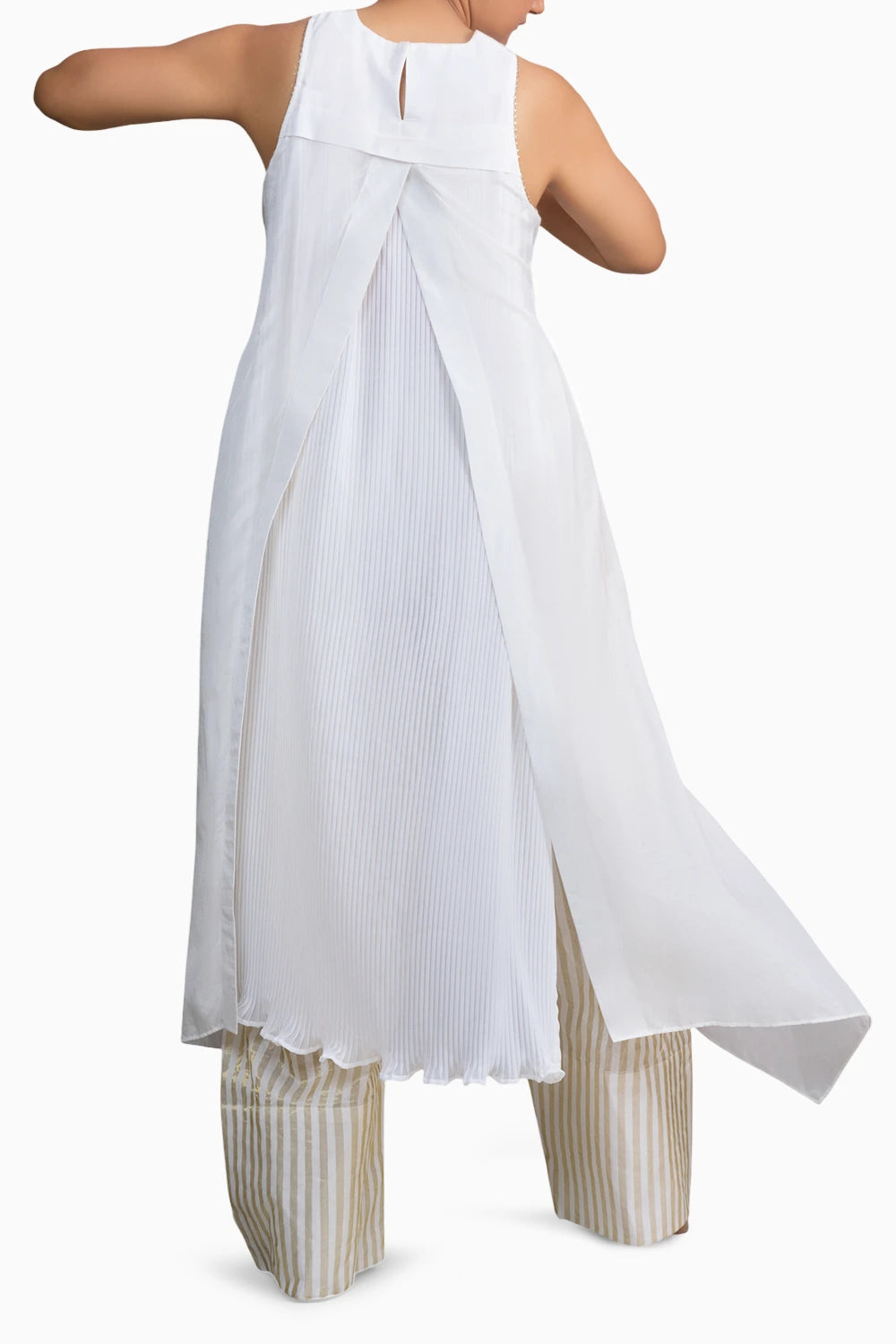 Chanderi Gold Stripe Farshi Trousers