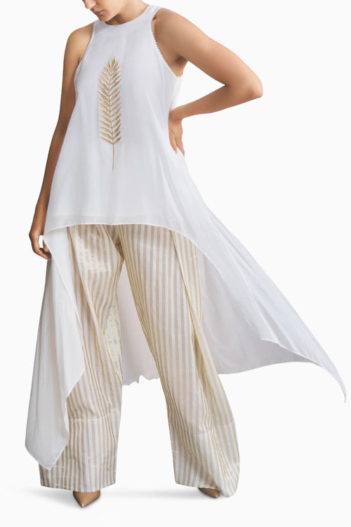 Chanderi Gold Stripe Farshi Trousers