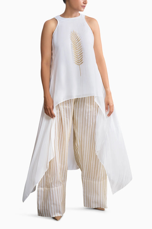Chanderi Gold Stripe Farshi Trousers