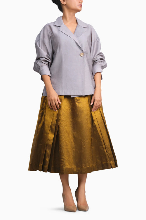 Silver & Gold Chanderi Co-ord Set