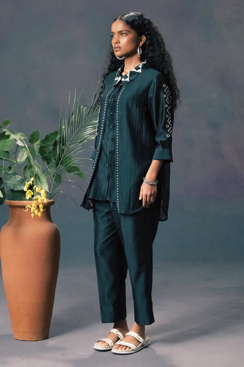 Indigo Chanderi Co-ord Set