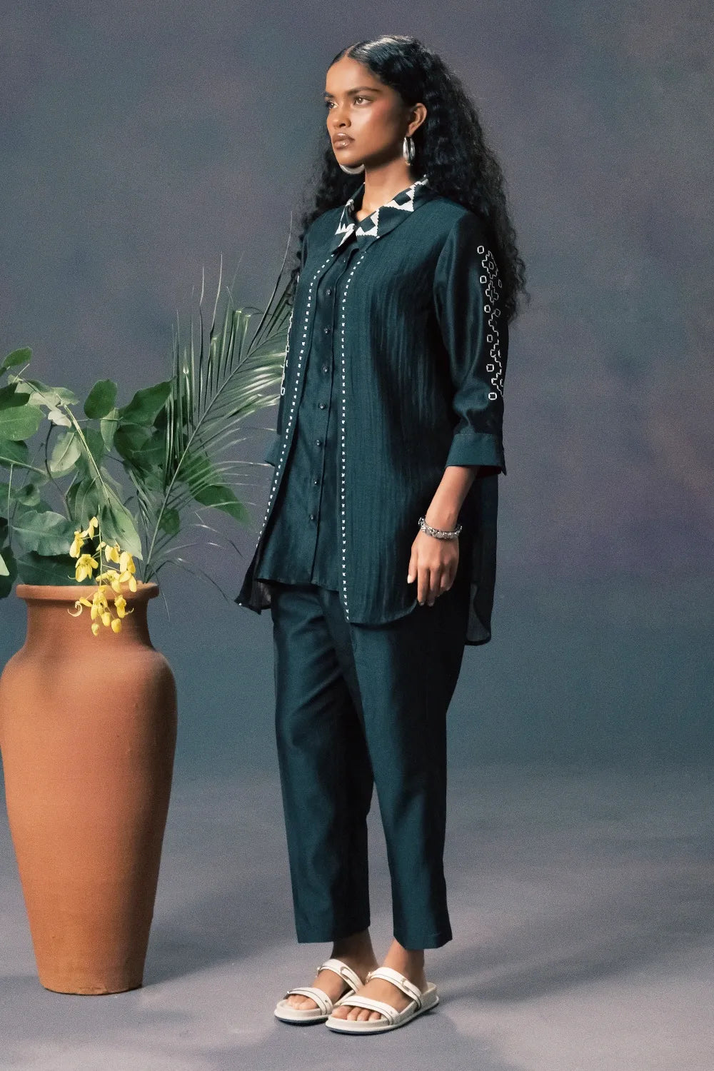 Indigo Chanderi Co-ord Set