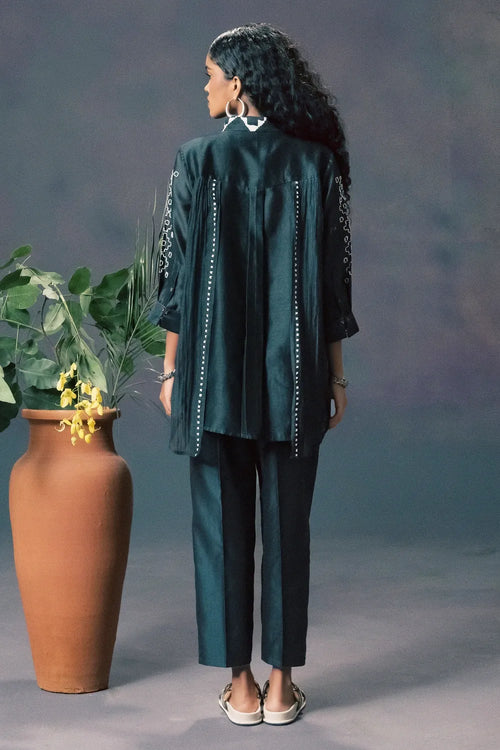 Indigo Chanderi Co-ord Set