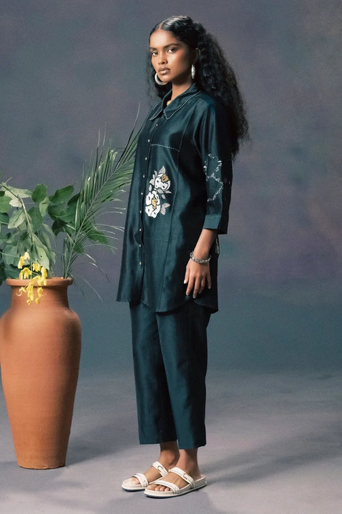 Indigo Embroidered Co-ord Set