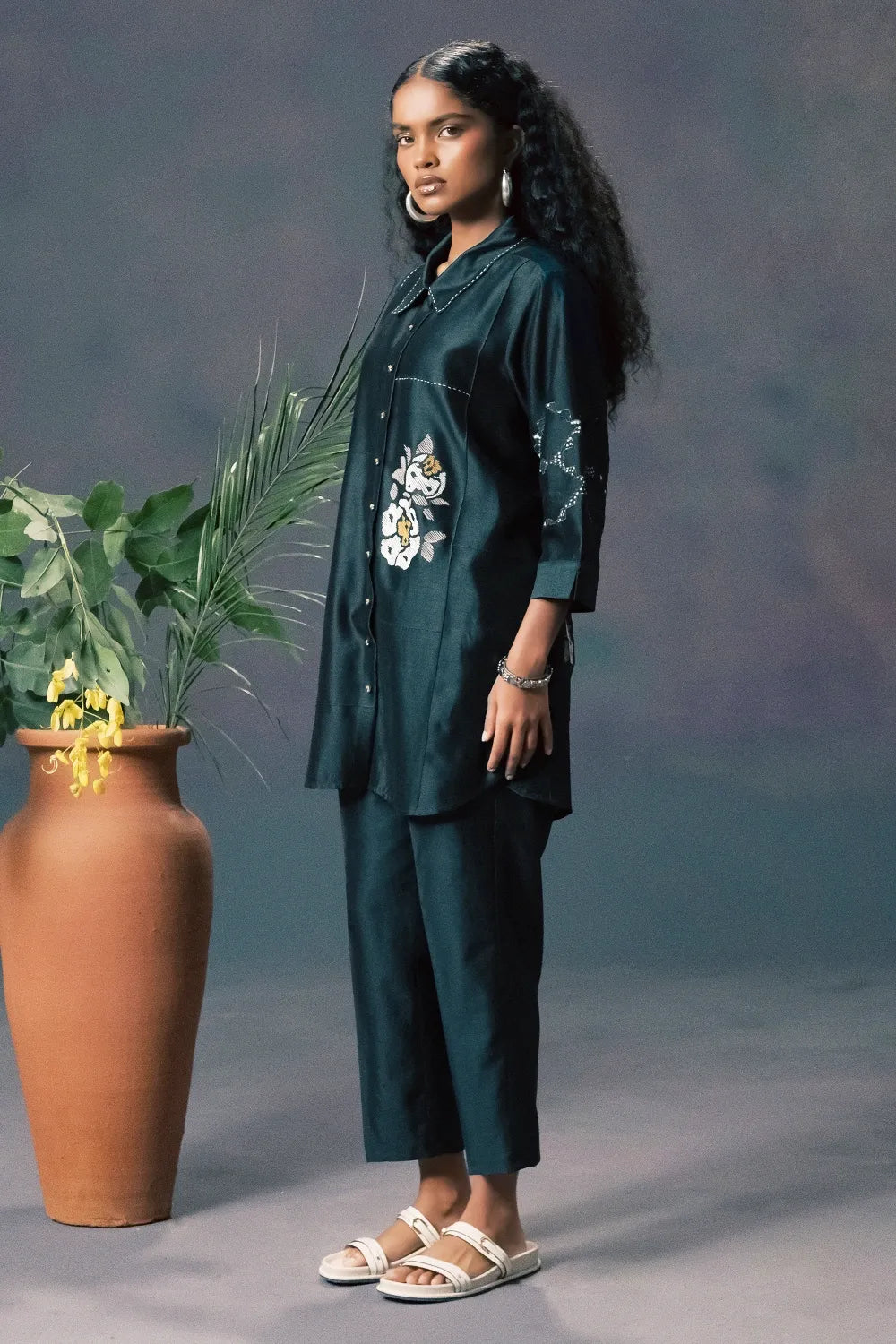 Indigo Embroidered Co-ord Set