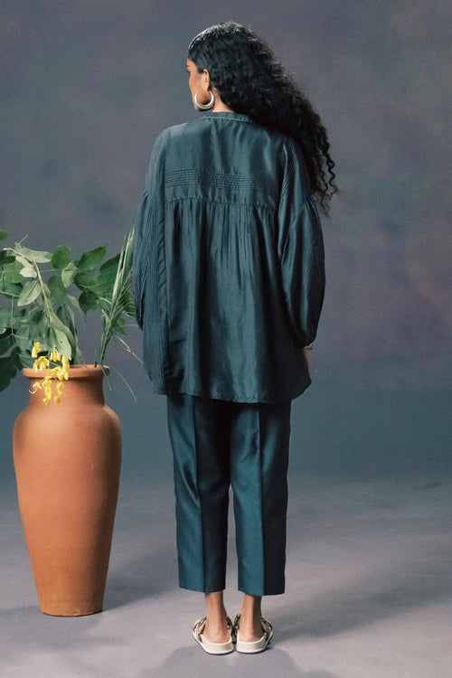Indigo Silk Co-ord Set