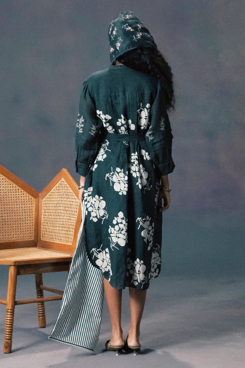 Indigo Embroidered Dress
